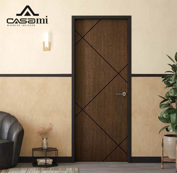 Casami Doors | SERIE 10-Mod B | Puerta / ROBLE - NUT - Cerco / LACA - OCEANIC