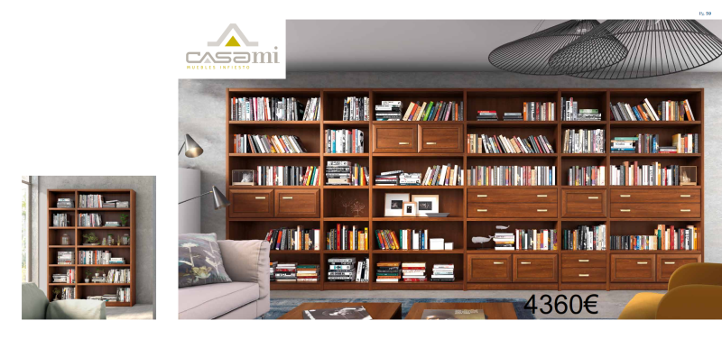 Estantería biblioteca de 500x225x41 cm