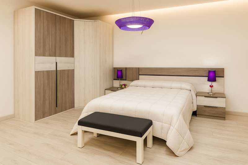Dormitorio matrimonio con armario rincón