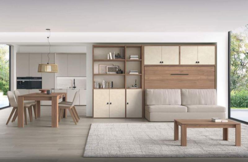 Composición de salón con cama abatible. SA-DO