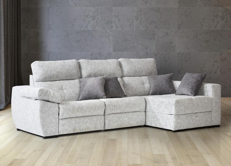 Sofá Cheslong Dalia de 2,75 m. en tela de oferta
